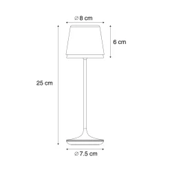 Qazqa Tafellamp Rood Incl. Led Ip65 Oplaadbaar Met Laadstation - Treble