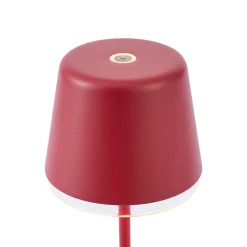Qazqa Tafellamp Rood Incl. Led Ip65 Oplaadbaar Met Laadstation - Treble