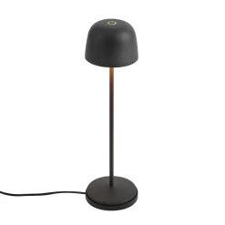 Qazqa Tafellamp Zwart Incl. Led Oplaadbaar Met Laadstation Ip65 - Raika