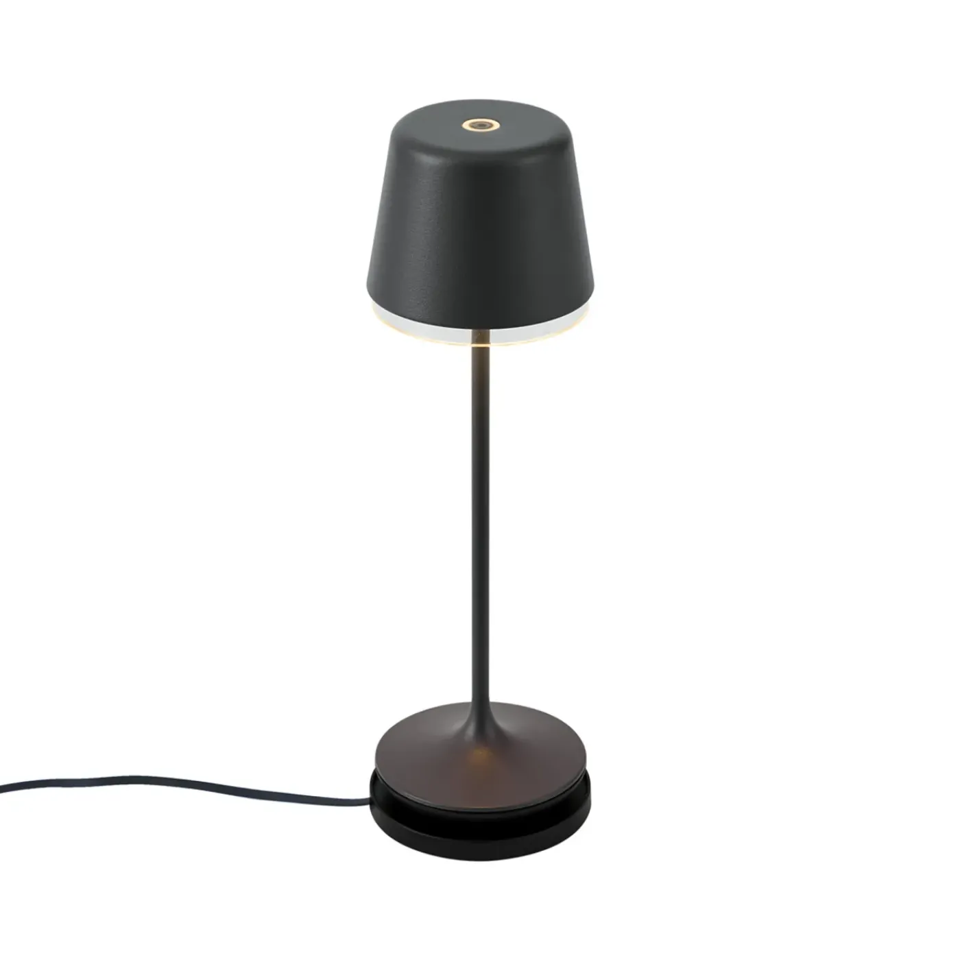 QAZQA Tafellamp Zwart Incl. Led Ip65 Oplaadbaar Met Laadstation - Treble