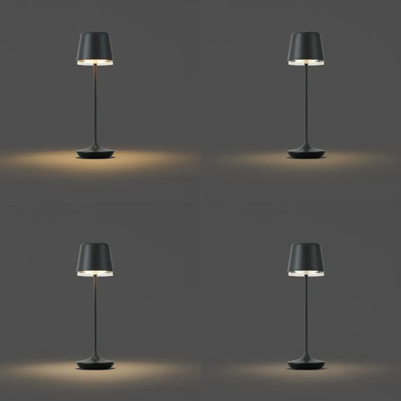 QAZQA Tafellamp Zwart Incl. Led Ip65 Oplaadbaar Met Laadstation - Treble