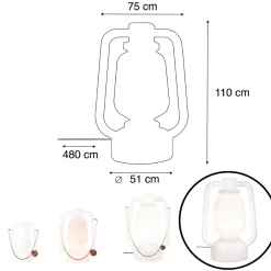 Qazqa Vloerlamp Wit 110 Cm Ip44- Storm Extra Large