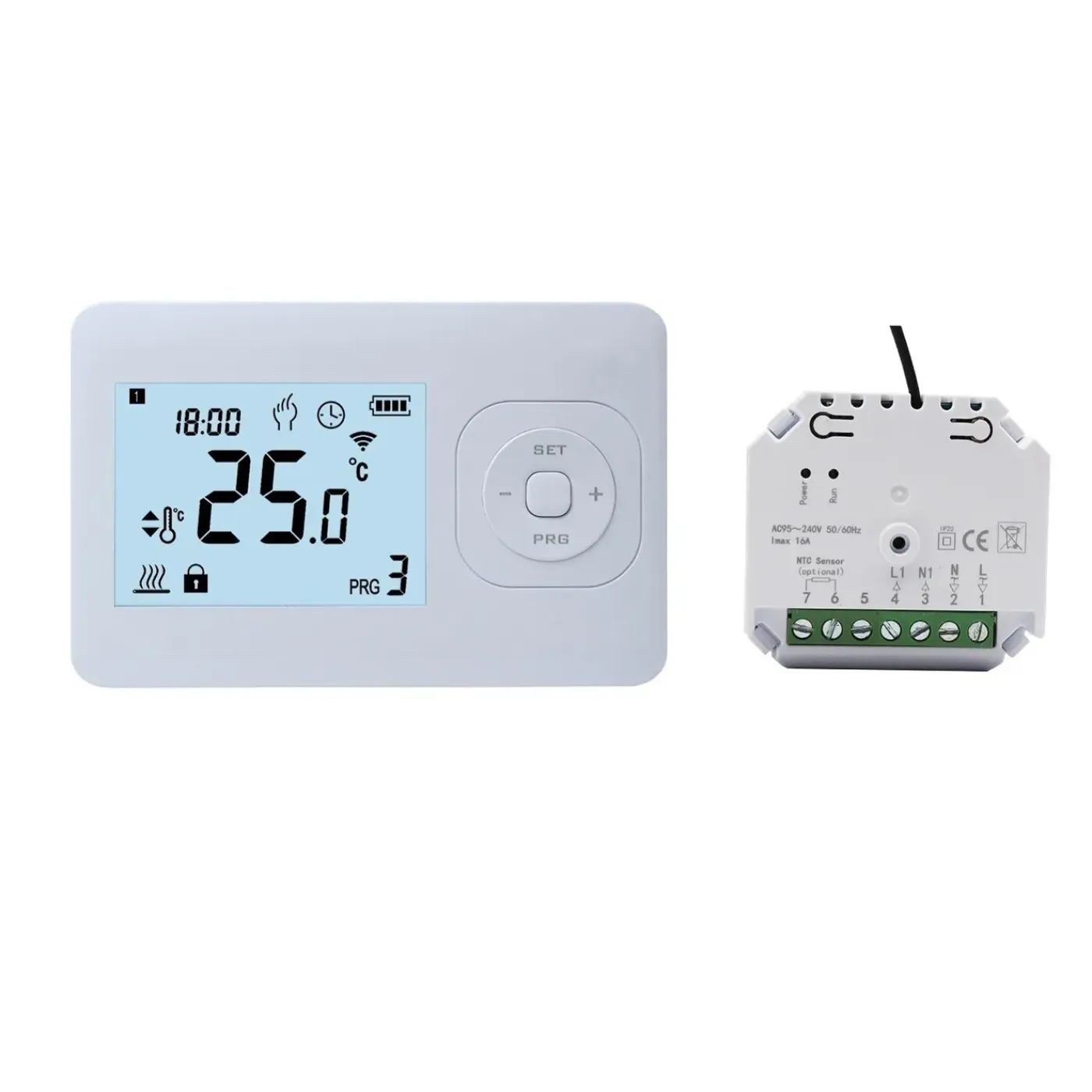 Quality Heating Qh Basic Draadloze Programmeerbare Thermostaat Inclusief Mini Inbouw Ontvanger