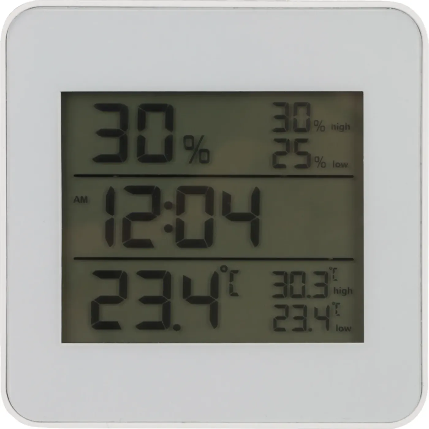 Qlink Hygrometer Met Thermometer - Wit - Klok En Wekkerfunctie