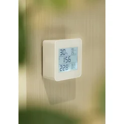 Qlink Hygrometer Met Thermometer - Wit - Klok En Wekkerfunctie
