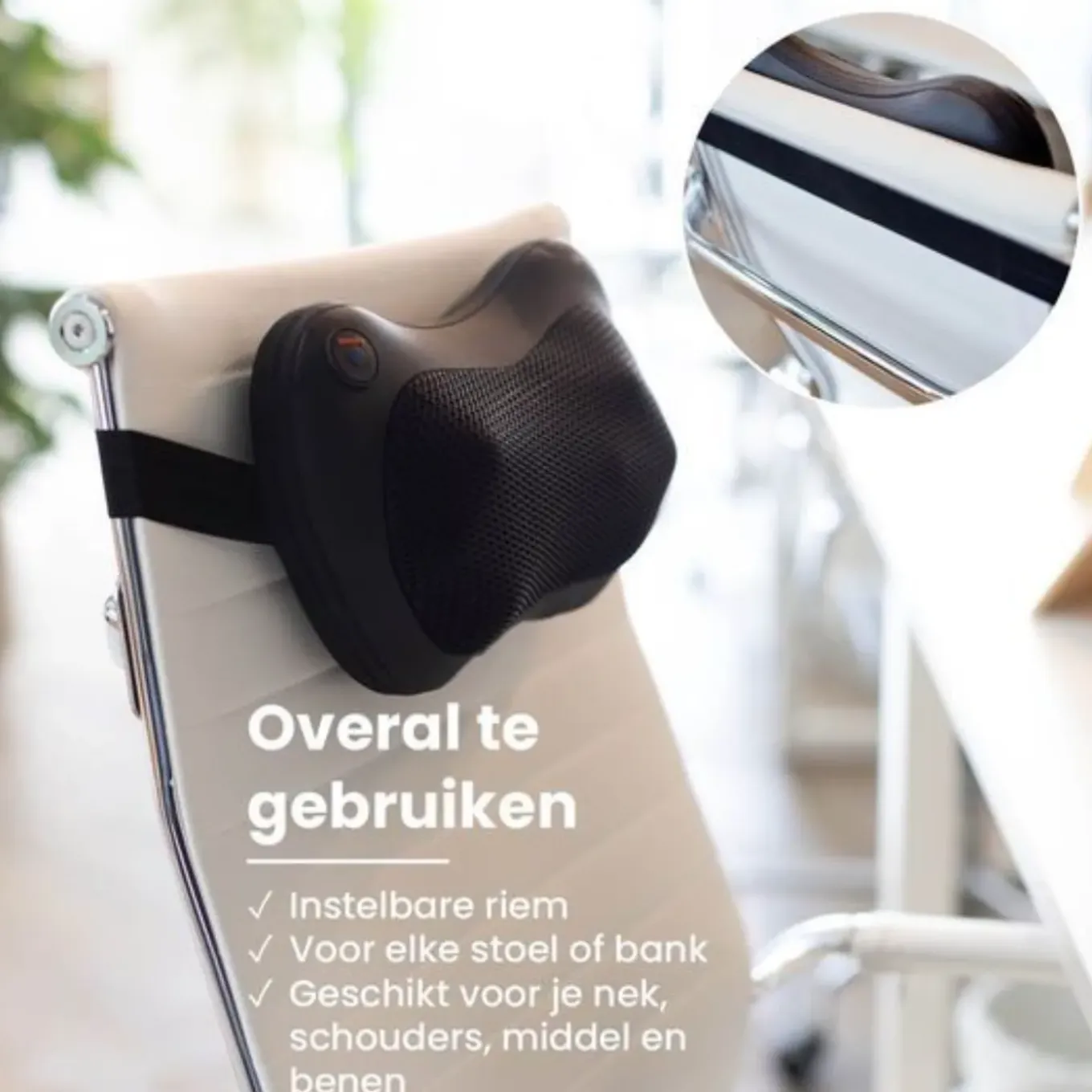 Qlt Elektrisch Massageapparaat Voor Rug, Nek, Schouders En Benen Met Warmtefunctie - Zwart
