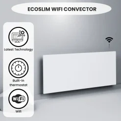 Quality Heating – Convector Eco Slim – Wifi – 1500w – 85x40 Cm – Wit
