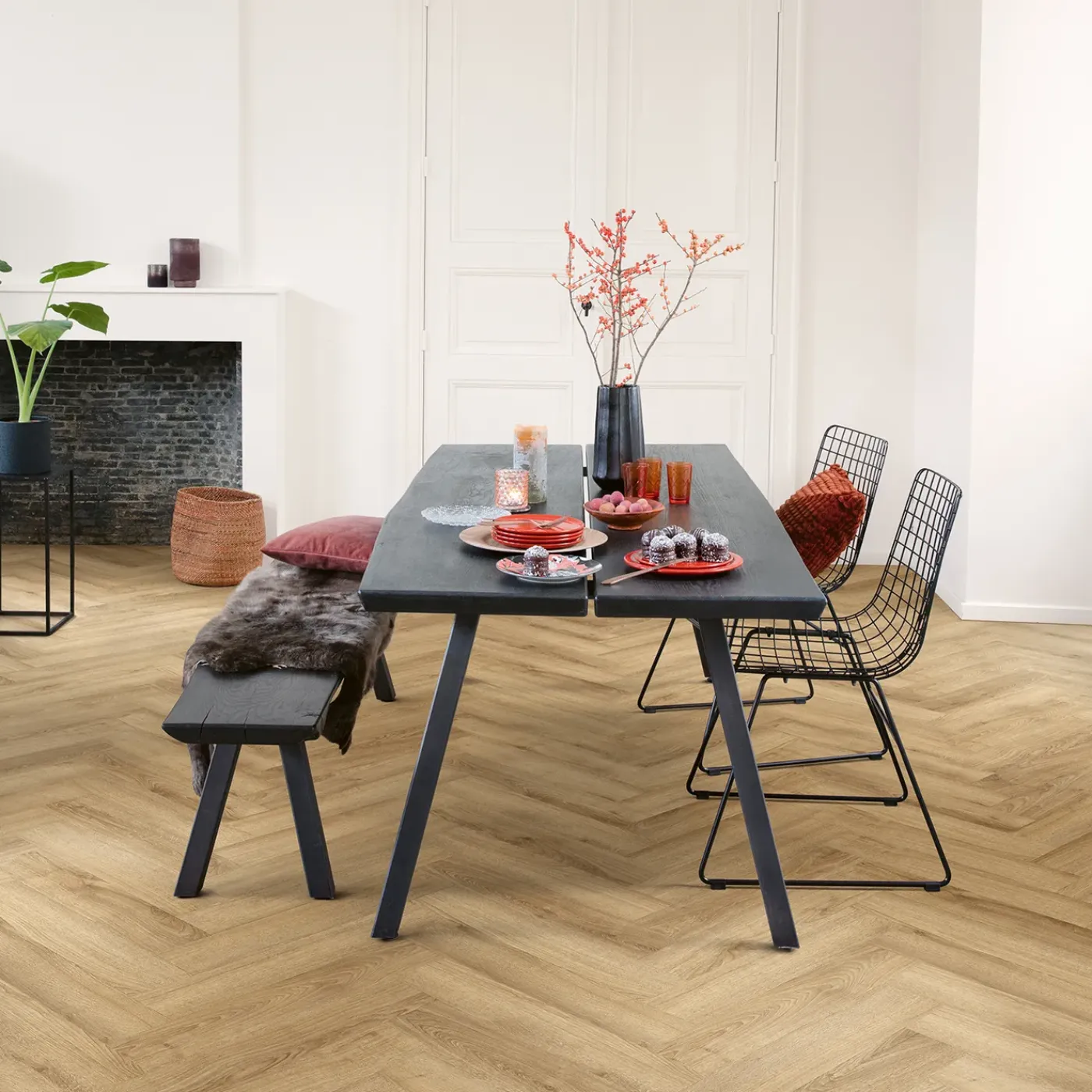 Quick-Step PVC visgraat vloer Rigid Click - Heritage Oak Brown - Geïntegreerde ondervloer - 0,794m2