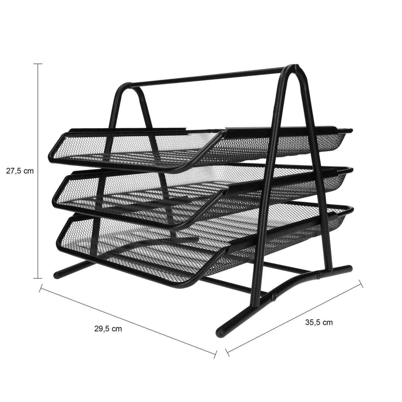 Quvio Brievenbak - 3 Laags - Metaal - Zwart