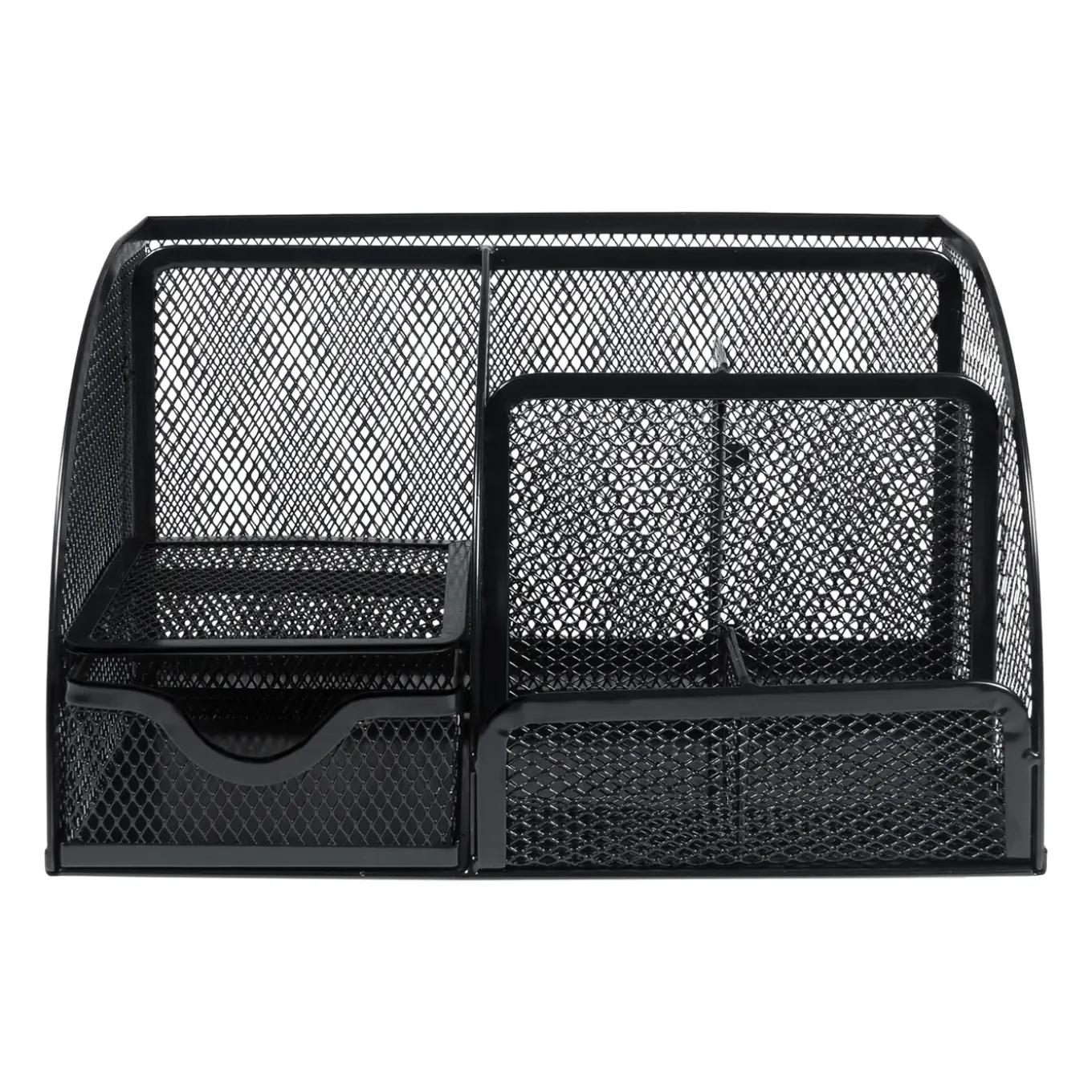 Quvio Bureau Organizer 5 Vakken + 1 Lade + 1 Plankje Met Gaas - Zwart