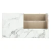 QUVIO Bureau Organzier Met 3 Vakken - Witte Marmer Look
