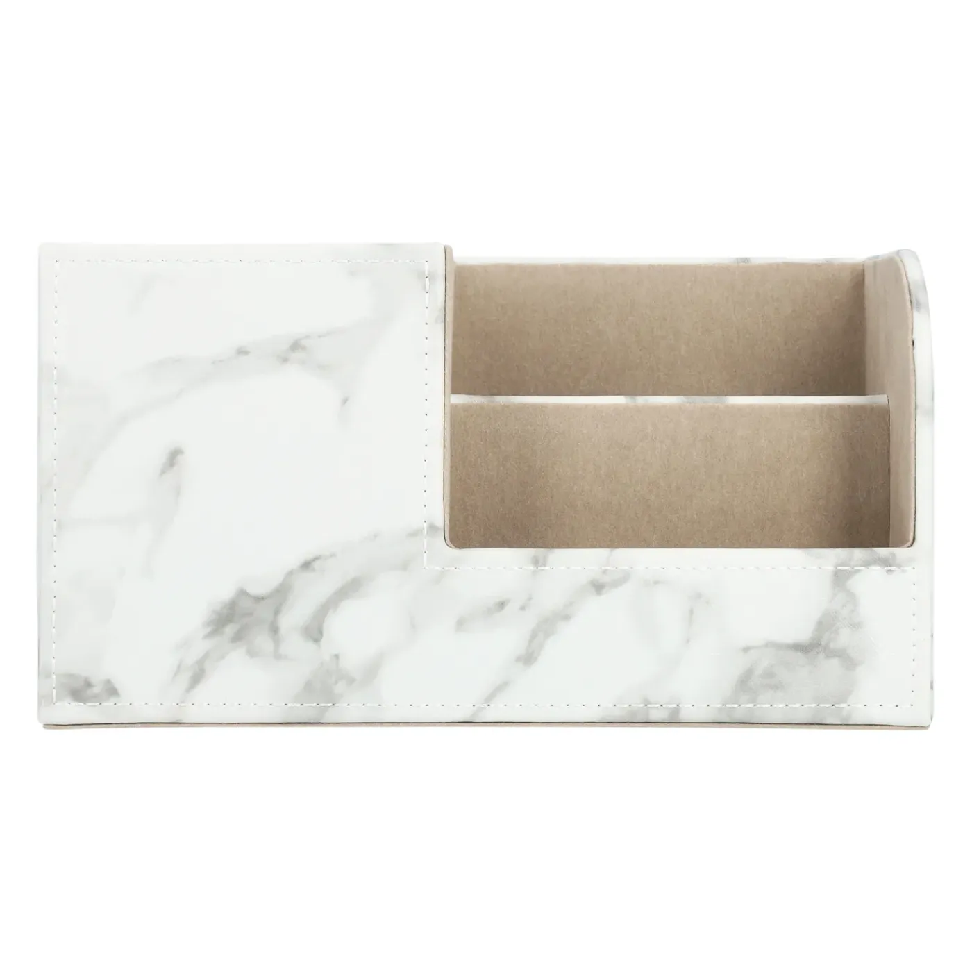 QUVIO Bureau Organzier Met 3 Vakken - Witte Marmer Look