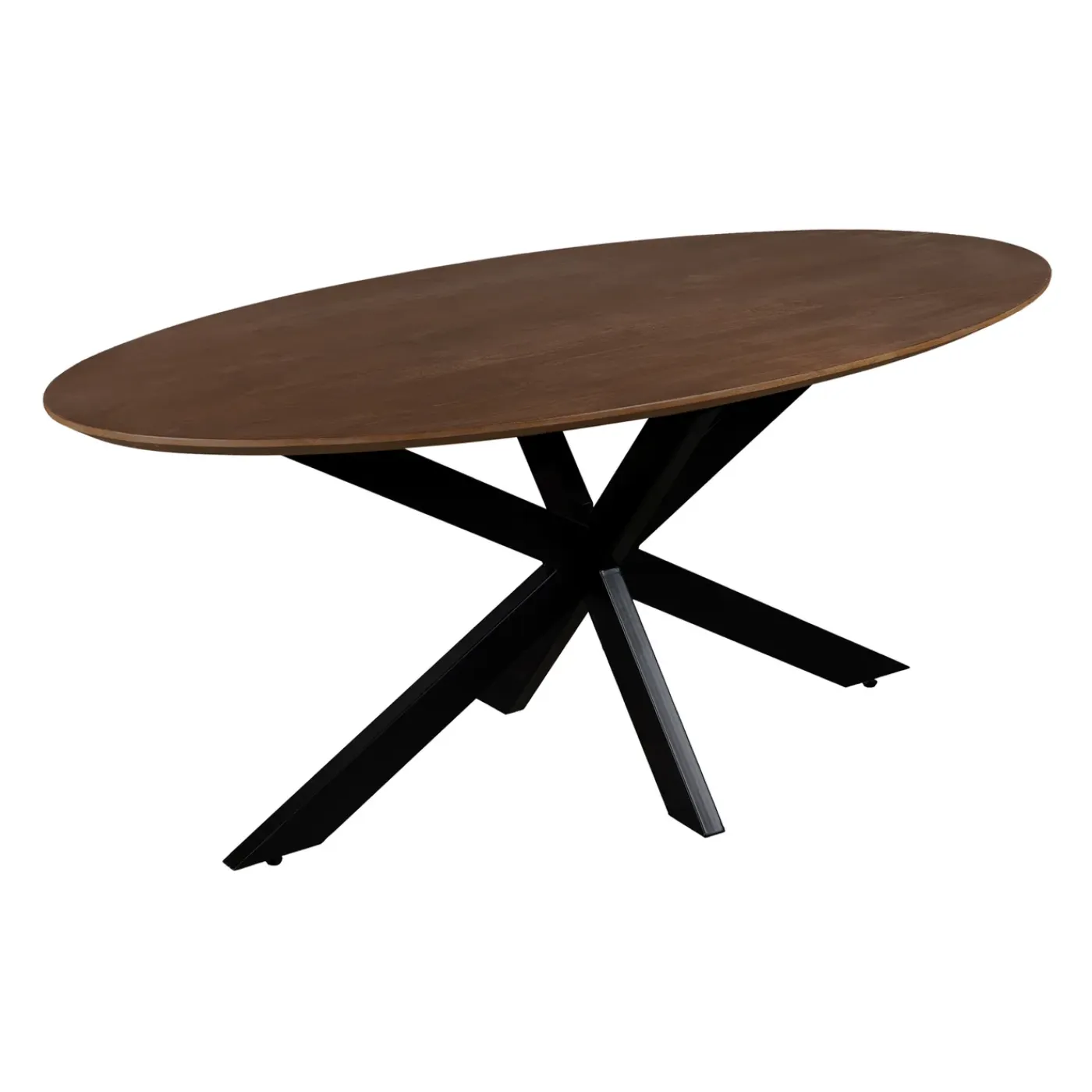 QUVIO Eettafel Sofia– Ovaal – 160x90 Cm – Kruispoot – Bruin