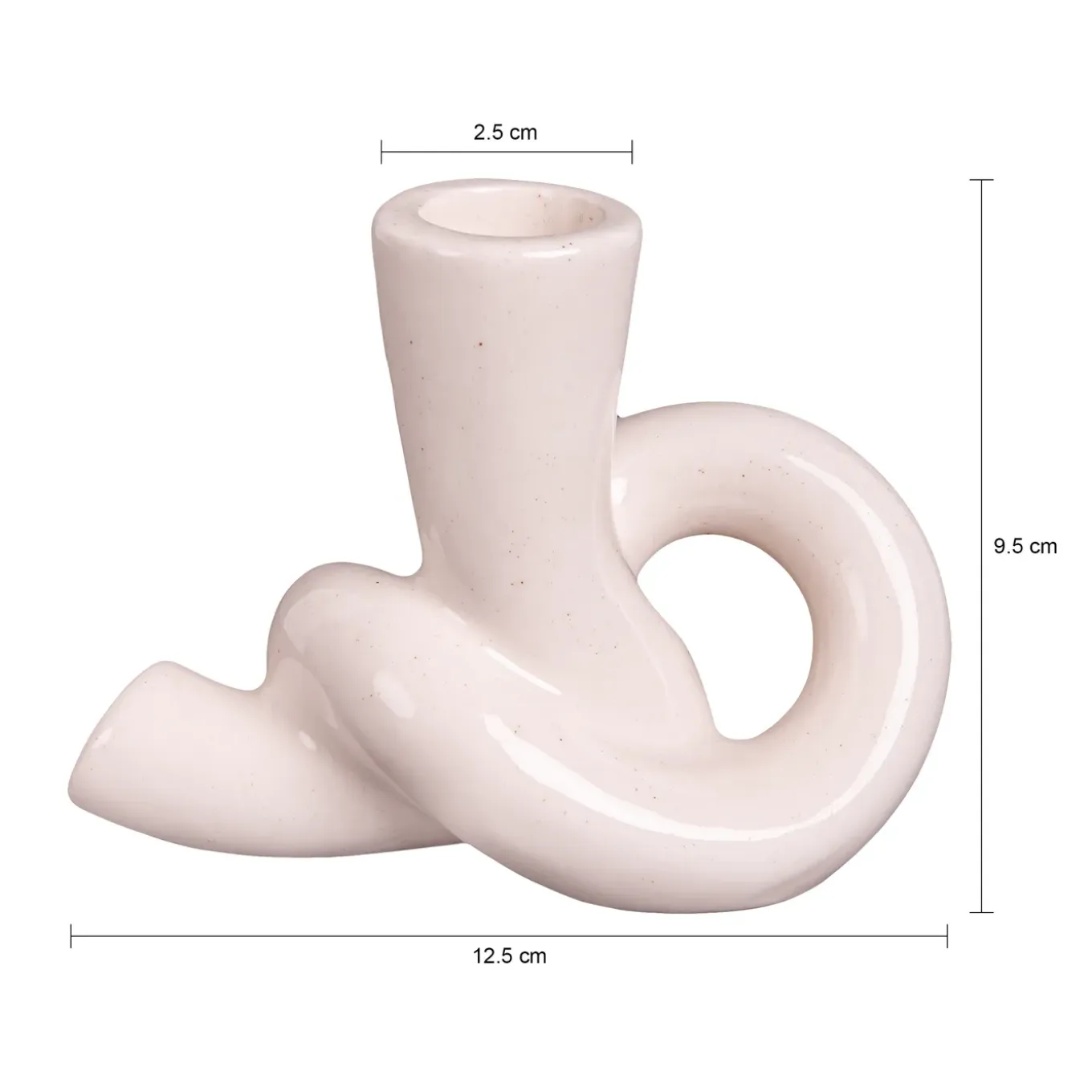 Quvio Kaarsenhouder - Knot - Keramiek - Beige