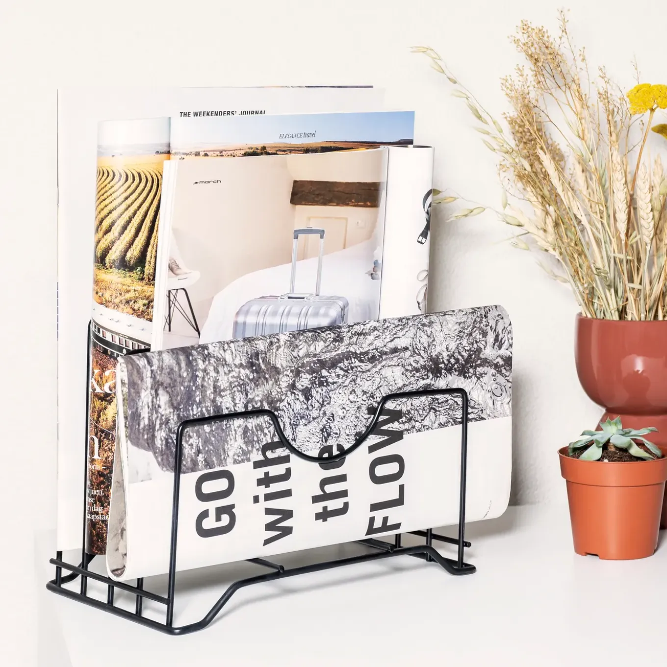 Quvio Tijdschriften Houder Metaal - Zwart