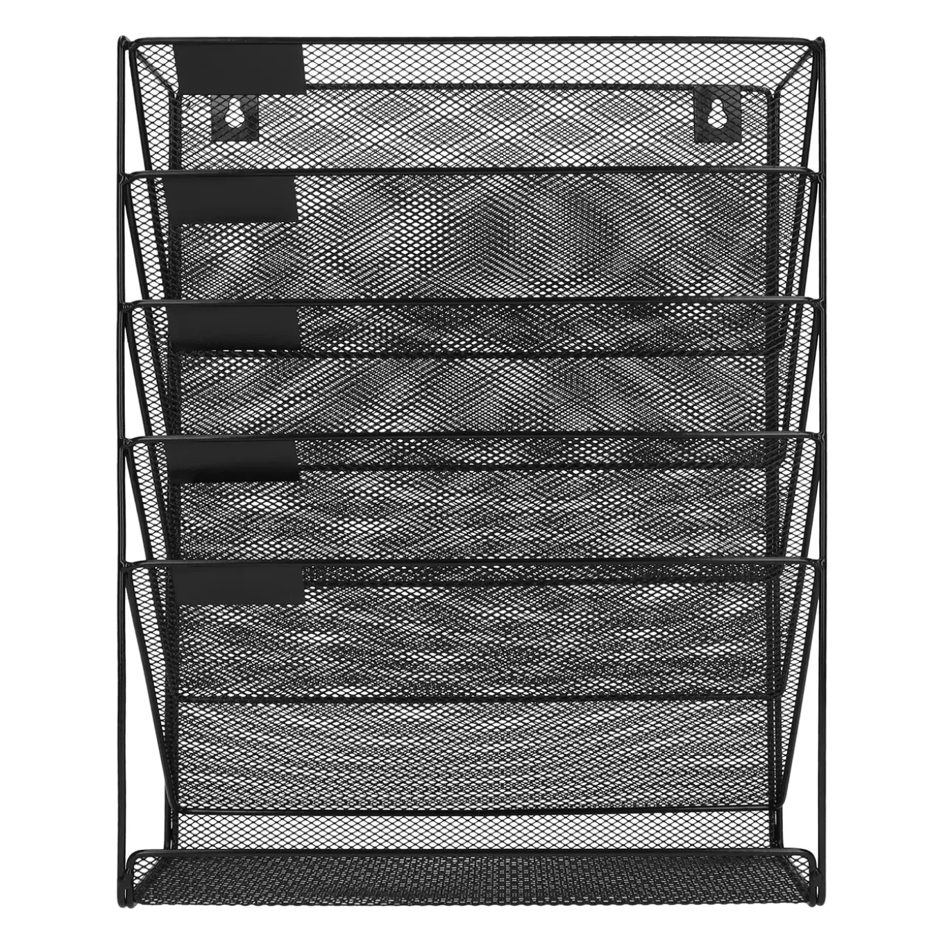 Quvio Tijdschriftenhouder Wand Met 5 Lagen - 32,5 X 10,5 X 40,5 - Mesh - Zwart