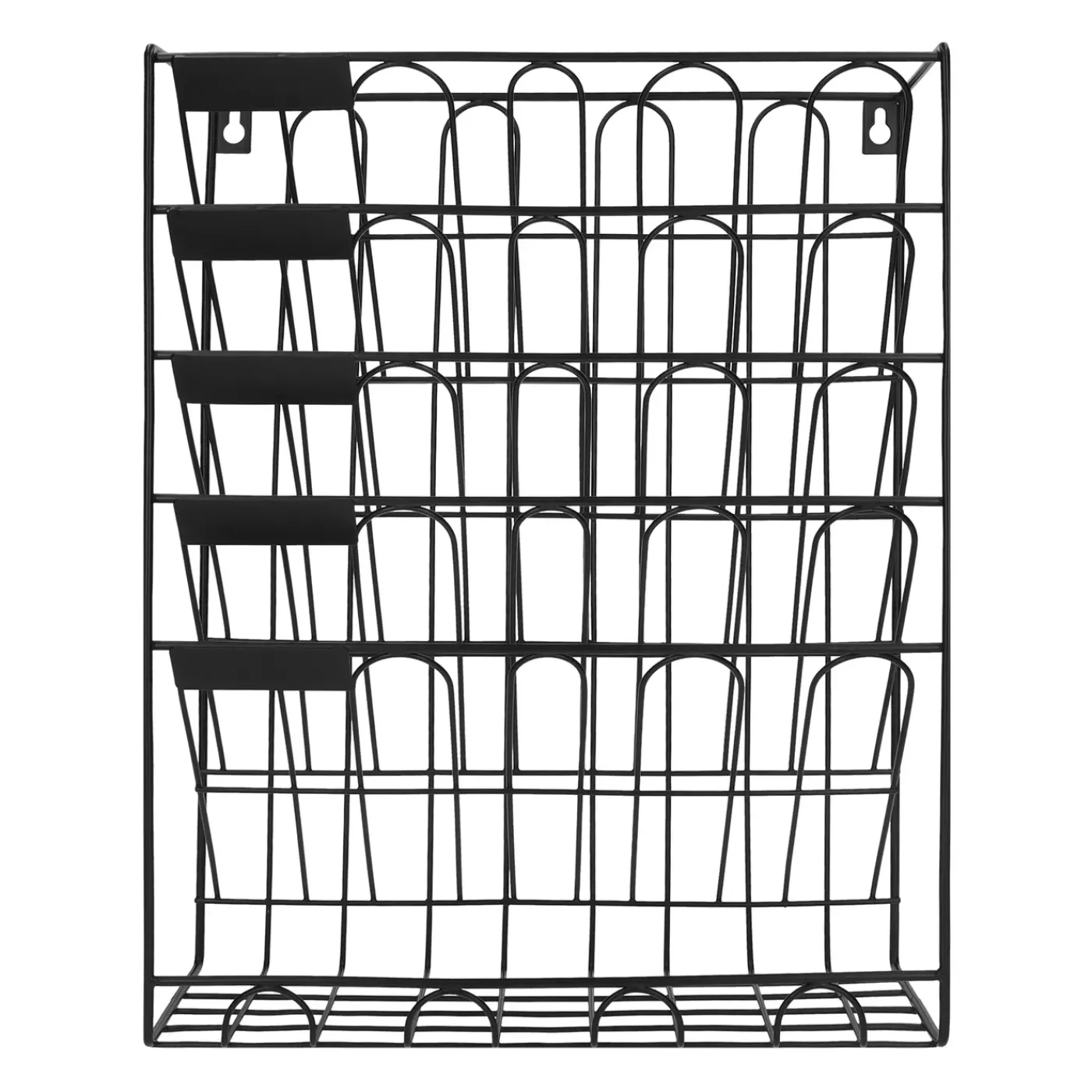 QUVIO Tijdschriftenhouder Wand Met 5 Lagen - Metaal - Zwart