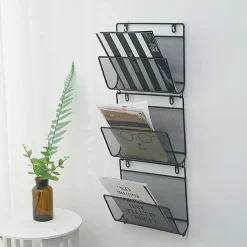 QUVIO Tijdschriften Organizer Wandmontage Zwart