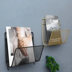 QUVIO Tijdschriften Organizer Wandmontage Zwart