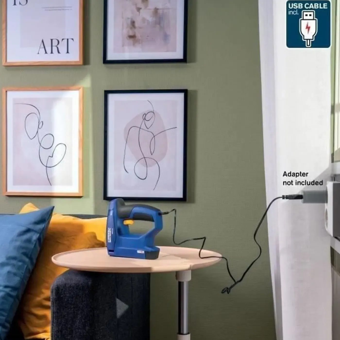 Rapid Elektrische Nietmachine Btx10 Draadloos Voor Hout En Stof Voor Nieten Nr.