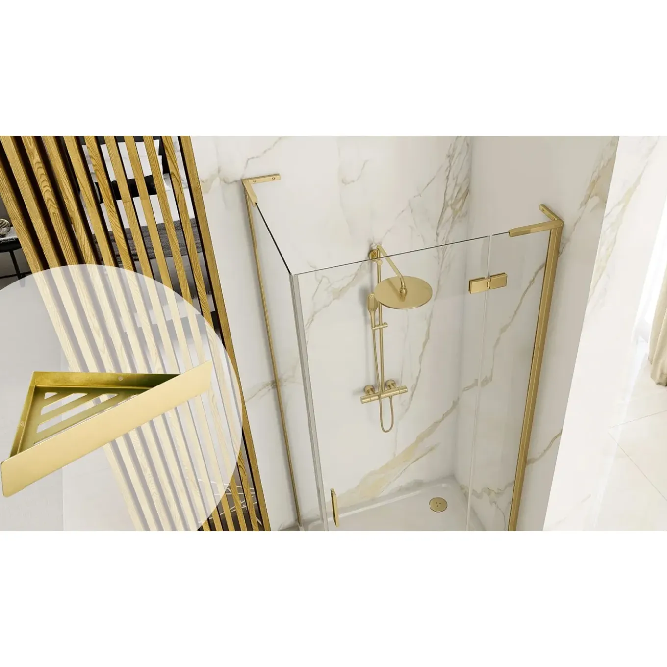 Rea Badkamerplank Sf07-bg Geborsteld Goud 28,5x14,5x4cm