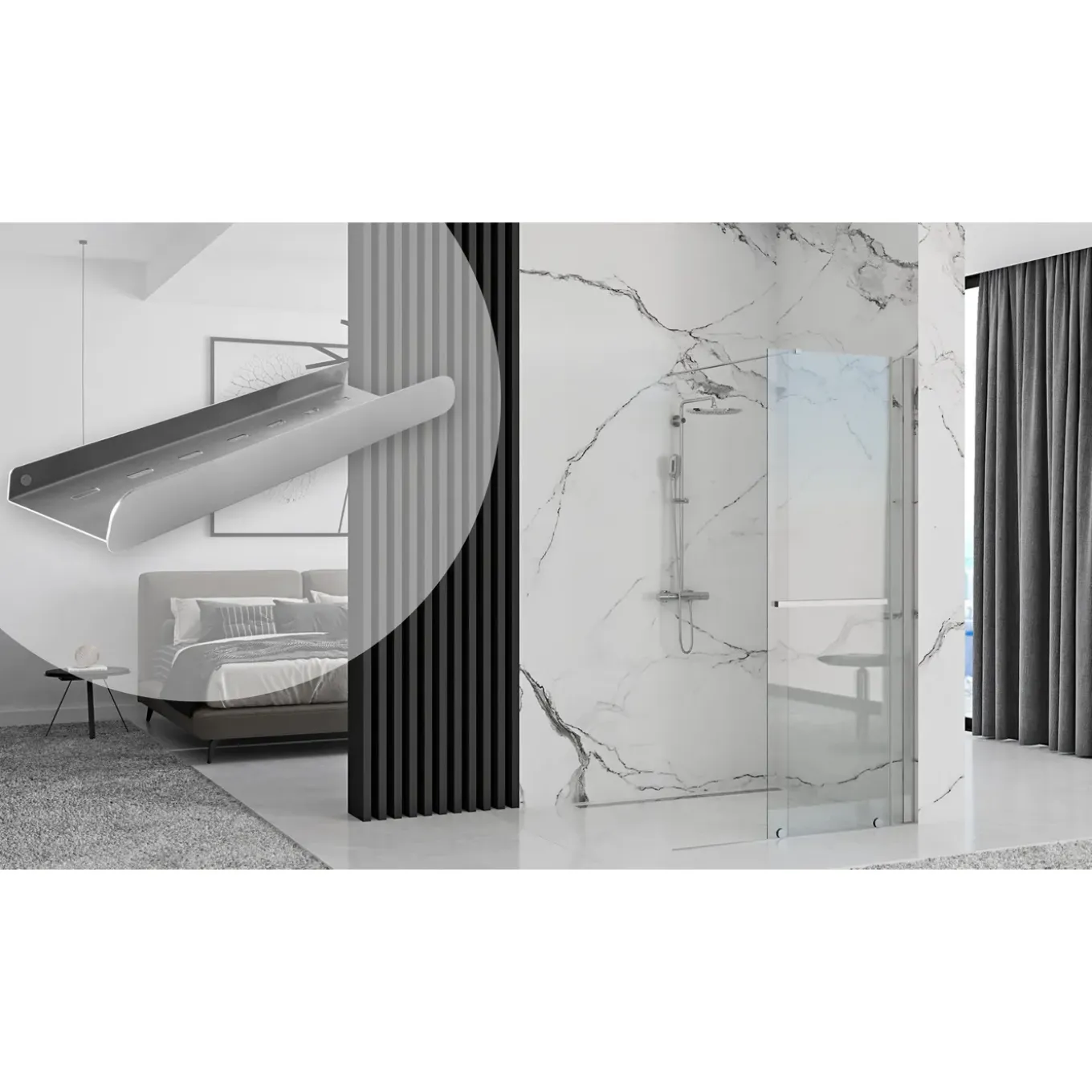 Rea Badkamerplank Sf03-450 45cm Geborsteld Staal 45x9x5cm