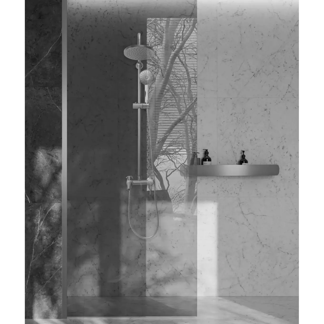 Rea Badkamerplank Sf03-600 60cm Geborsteld Staal 60x9x5cm