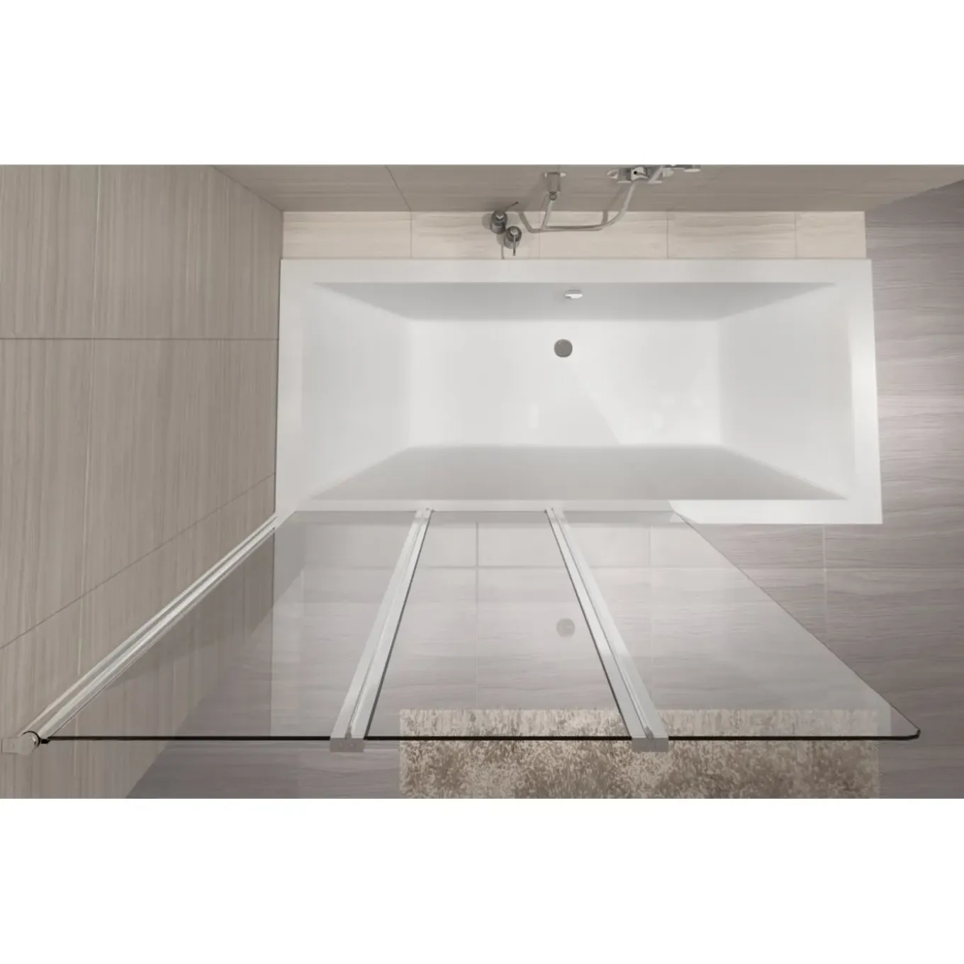 Rea Bad Scherm Agat 120 Chroom 1,8x120x140cm