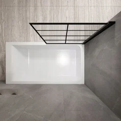 Rea Bad Scherm Lagos-1 80 Zwart 1,8x80x140cm