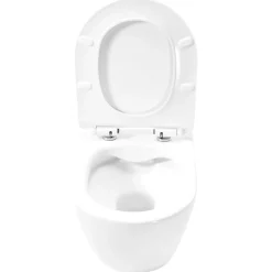 Rea Hangende Toilet Carlo Mini Flat Wit + Bidet Carlo Mini 49,5x37x32cm