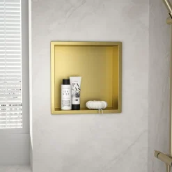 Rea Nische Badkamerplank 7 30x30x10 Geborsteld Goud 10x30x30cm