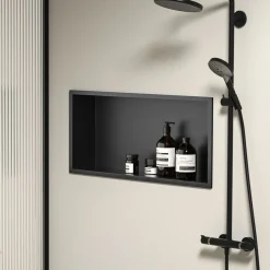 Rea Nische Badkamerplank 6 30x60x10 Zwart 10x60x30cm
