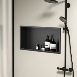 Rea Nische Badkamerplank 6 30x60x10 Zwart 10x60x30cm