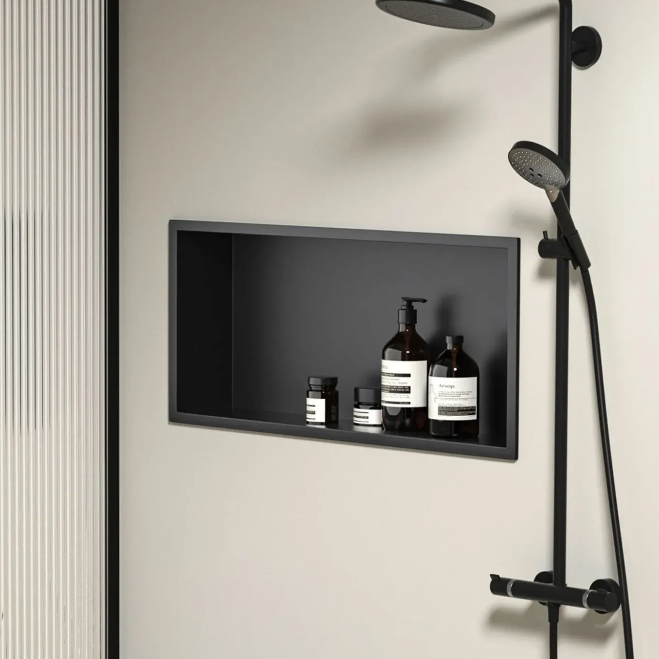 Rea Nische Badkamerplank 6 30x60x10 Zwart 10x60x30cm
