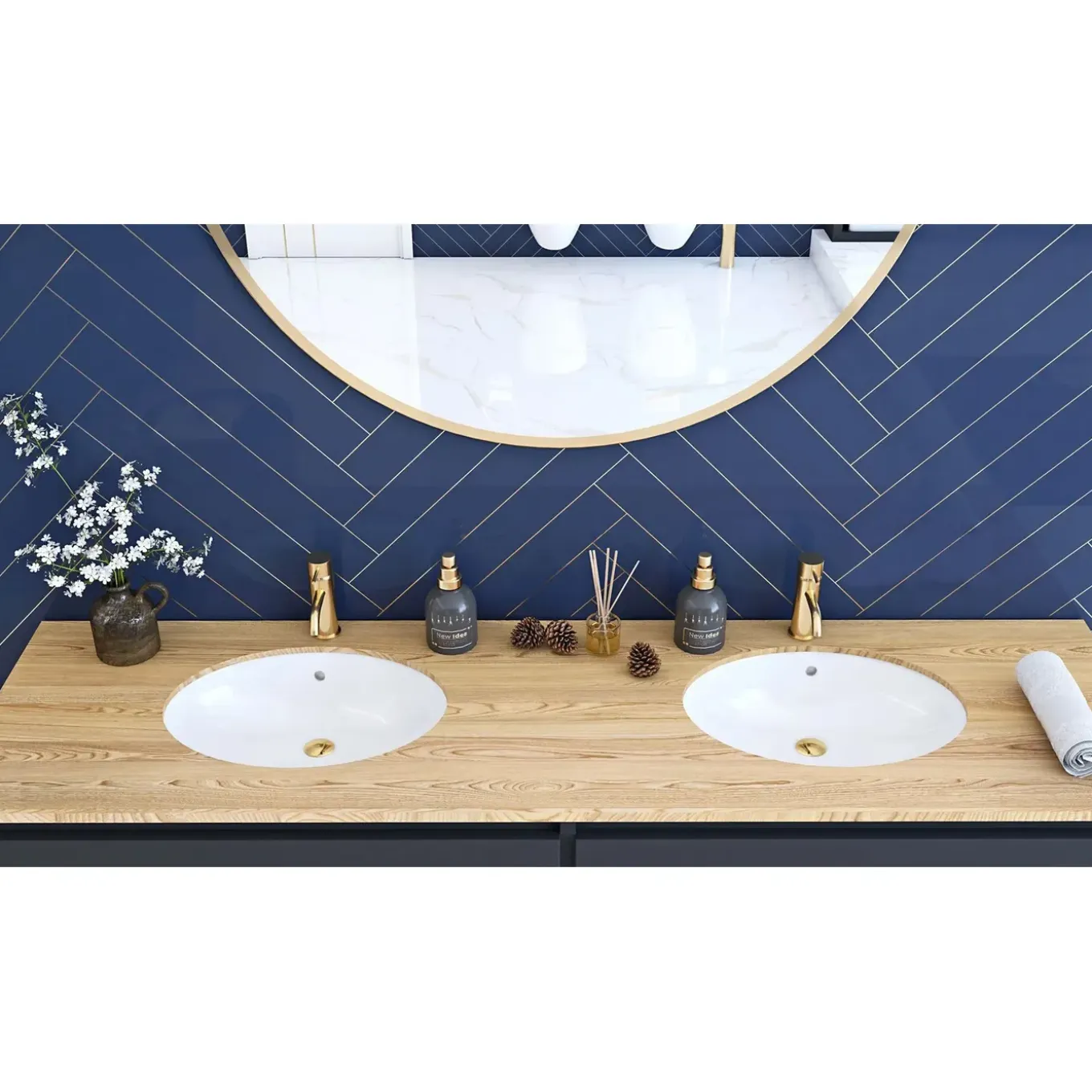 Rea Onderbouw Wastafel Nel Oval Wit 47,5x39x20cm