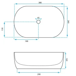 Rea Opzetwastafel Amelia Mini Oval Wit 38x26x12cm