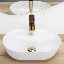 Rea Opzetwastafel Aura 42 Oval Wit 42x30x12cm