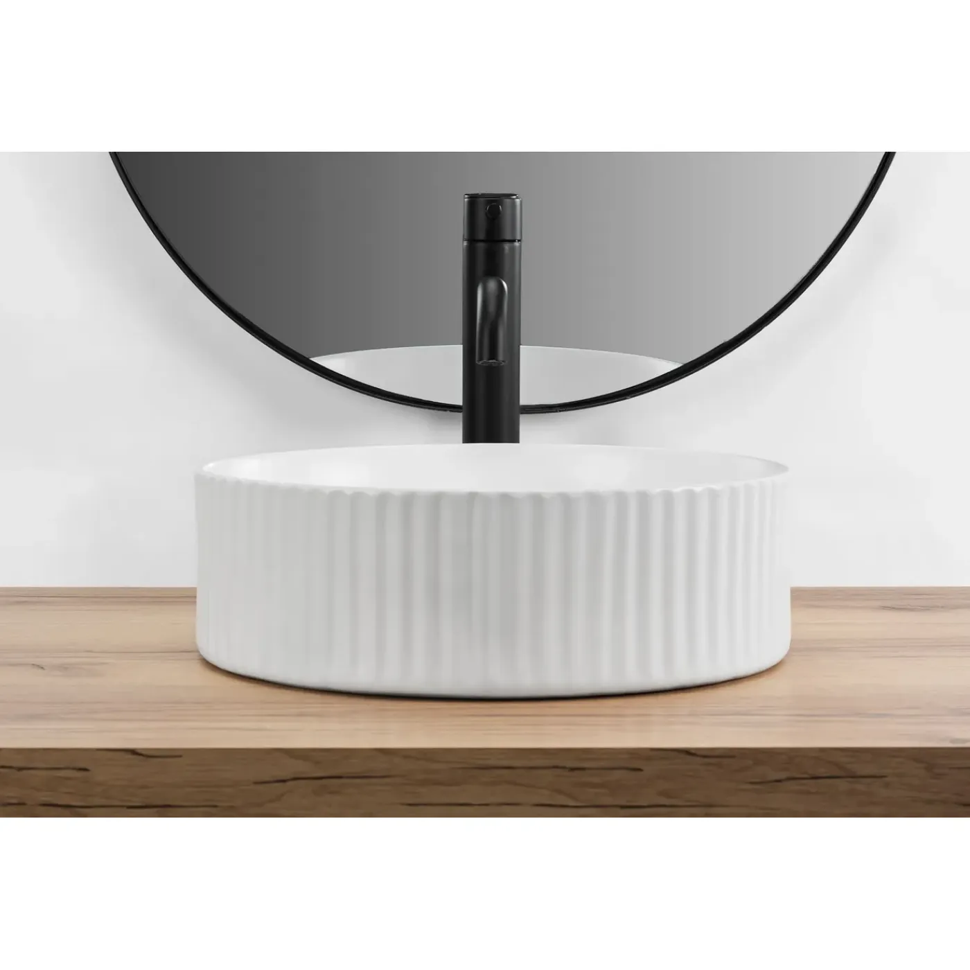 Rea Opzetwastafel Delia Round Wit 36x36x11cm
