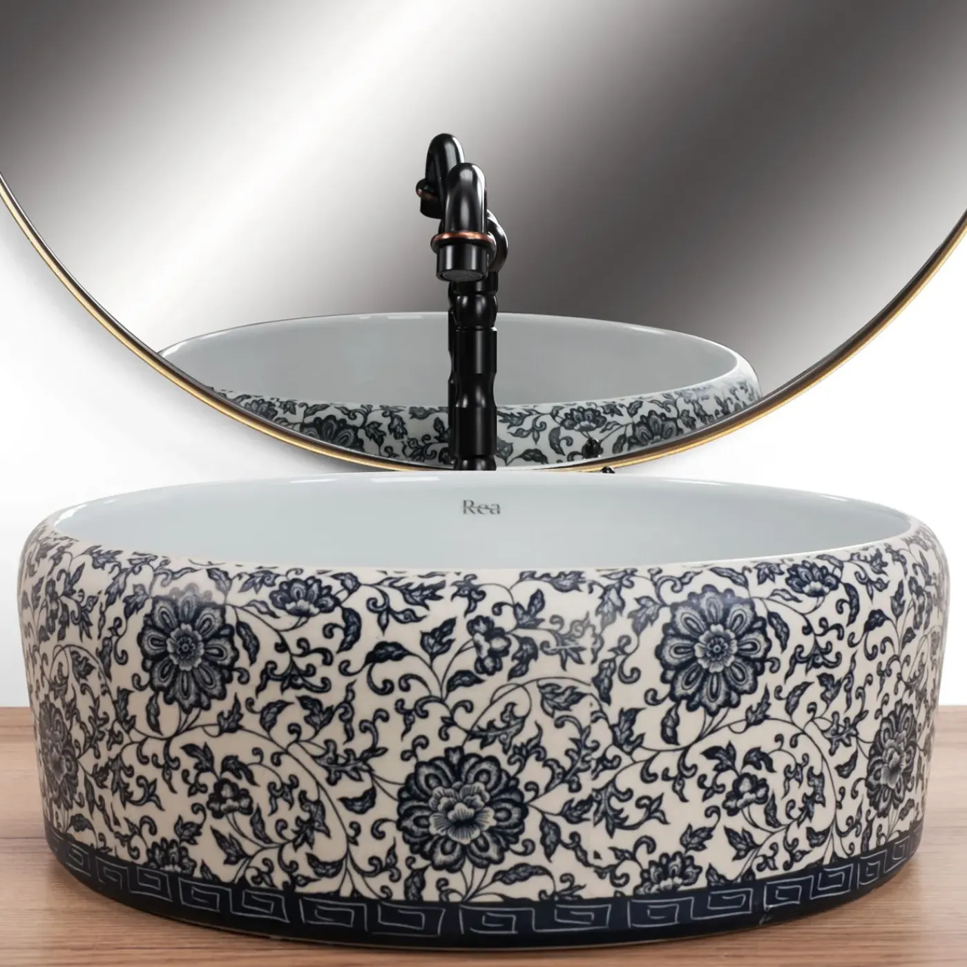 Rea Opzetwastafel Florisa Round Wit 40x40x15cm