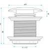 Rea Universele Klik-klak Badkurkstop Borstelgoud 7x7x6cm