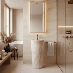 Rea Vrijstaande Wastafe Blanka Savana Matt Beige 40x40x85cm