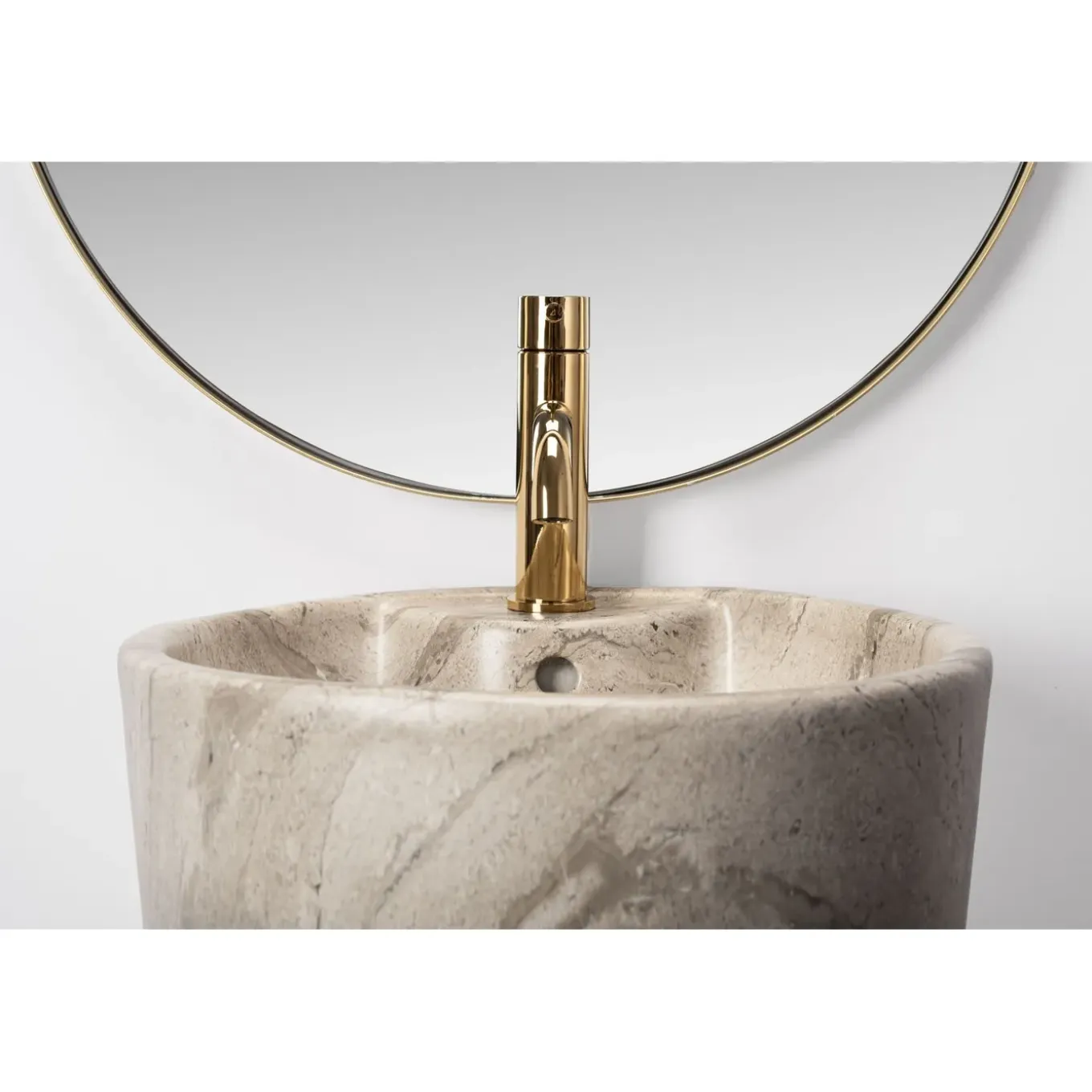 Rea Vrijstaande Wastafe Blanka Natural Matt Round Beige 40x40x85cm