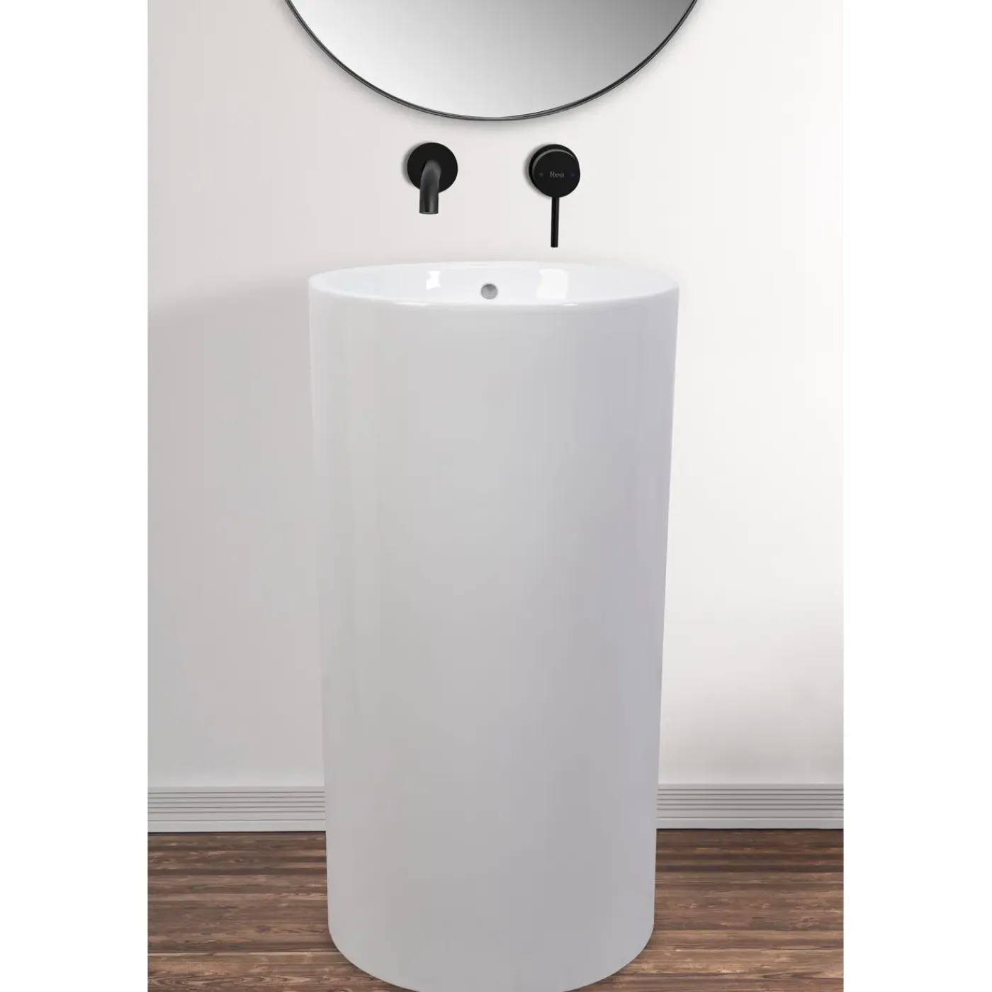 Rea Vrijstaande Wastafe Estera Round Wit 46x46x85cm