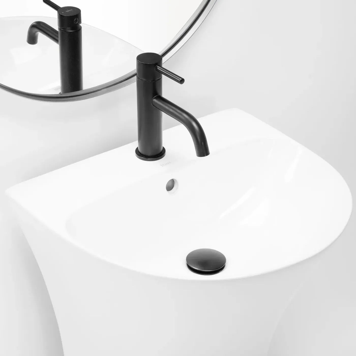 Rea Vrijstaande Wastafe Rita Round Wit 48x42x83,5cm