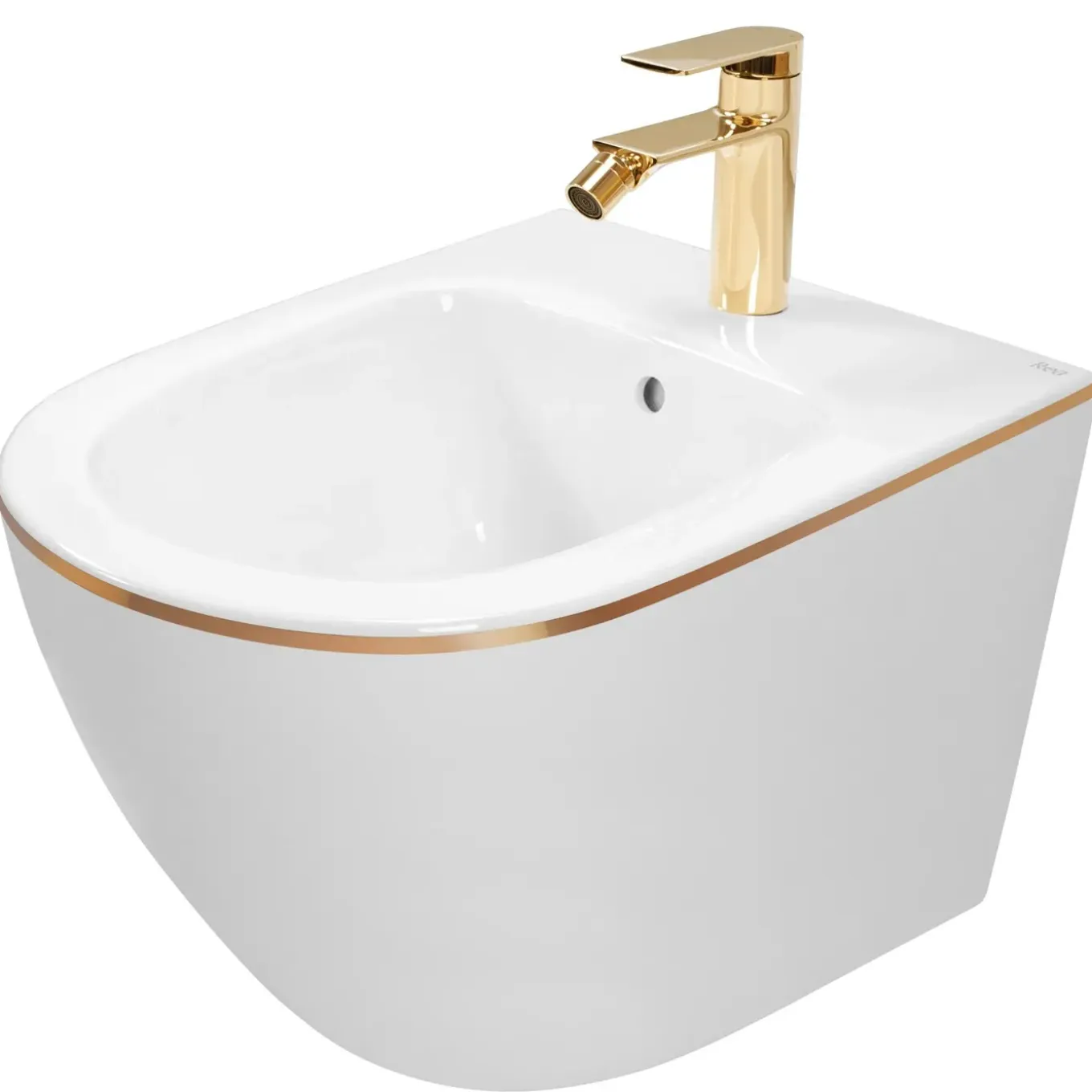 Rea Wandgemonteerd Bidet Carlo Mini Goud 49,5x37x32,5cm
