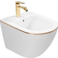 Rea Wandgemonteerd Bidet Carlo Mini Goud 49,5x37x32,5cm