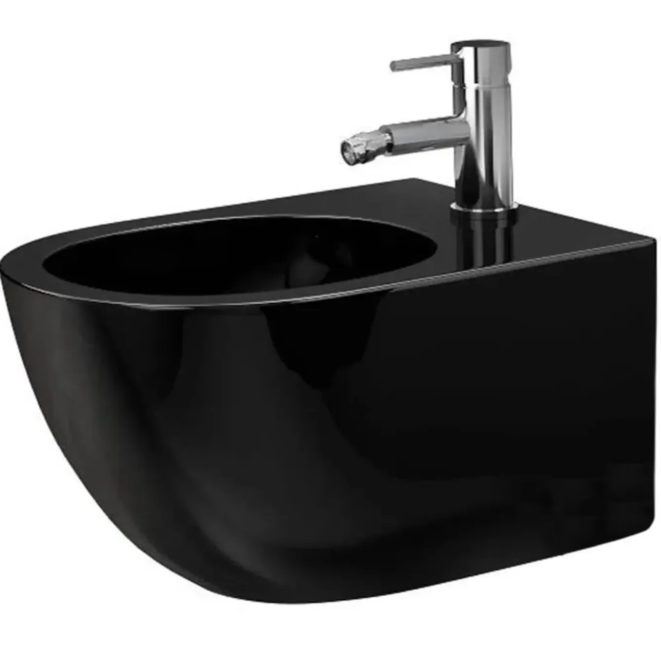 Rea Wandgemonteerd Bidet Carlo Mini Zwart 49,5x37x32,5cm