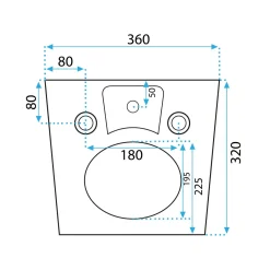 Rea Wandgemonteerd Bidet Carlo Mini Zwart 49,5x37x32,5cm