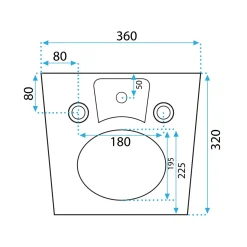 Rea Wandgemonteerd Bidet Carlo Carter Mini Wit 49,5x37x32,5cm