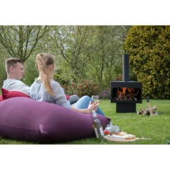 Redfire - Jersey Xl- Zwart - Staal - Vuurkorf - Tuinhaard - Stevig Staal - Inclusief Houtrooster-